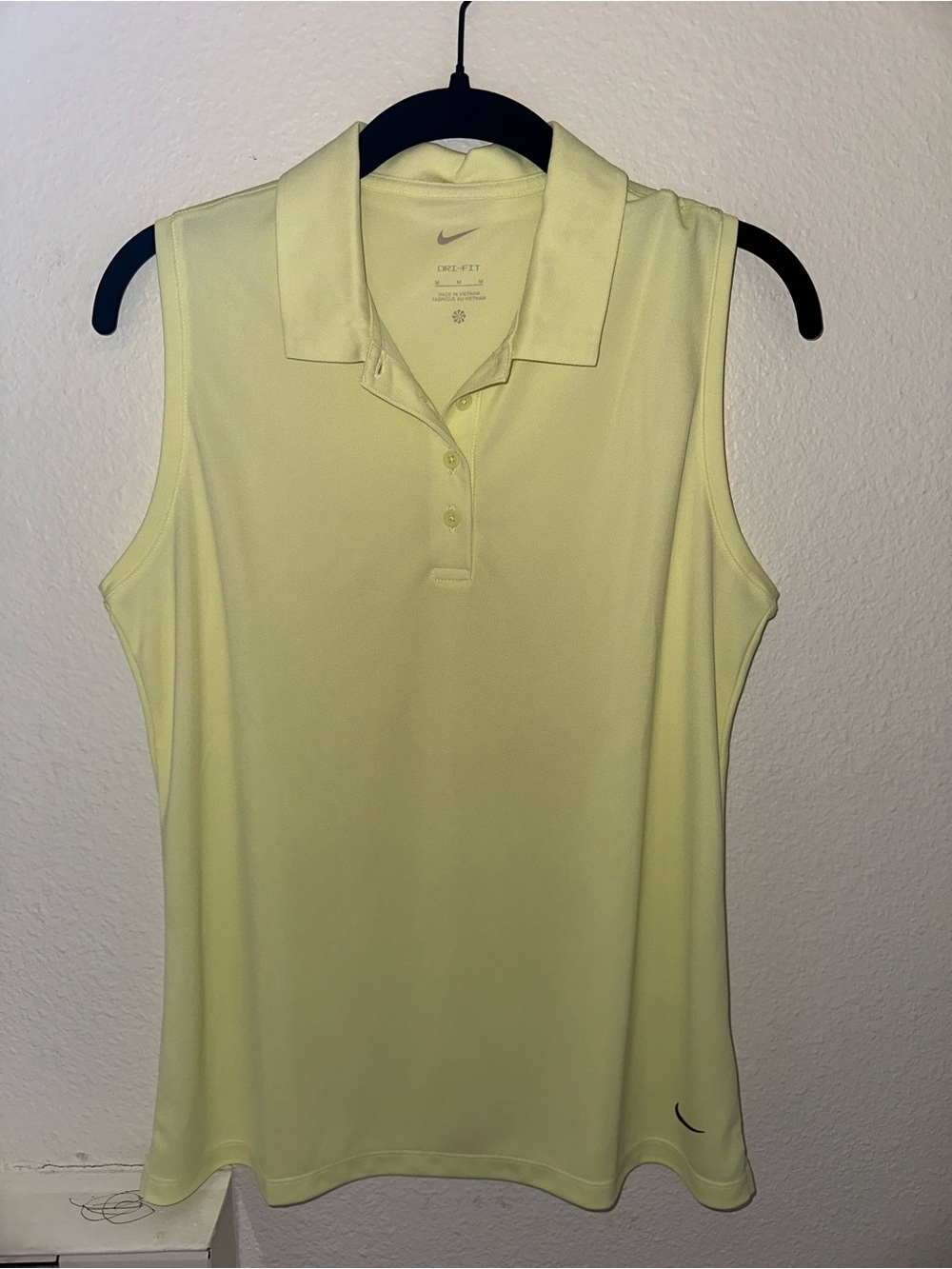 Nike Women's Sleeveless Polo Tank - Pale Yellow